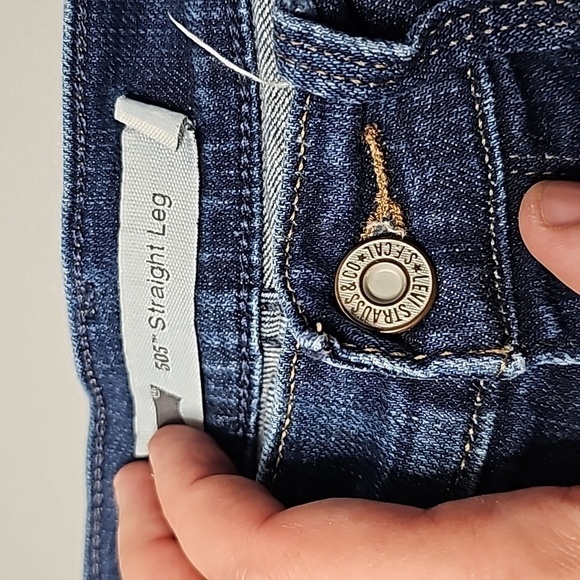 Levis 505 vintage 27x31 dark wash straight leg jeans - Picture 6 of 8